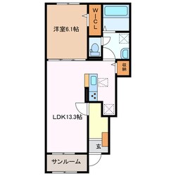 玉垣駅 徒歩18分 1階の物件間取画像